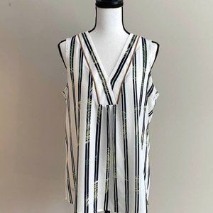 Ivanka Trump Printed Georgette Sleeveless V-Neck